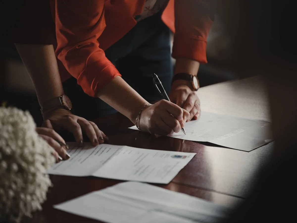 Business registration paperwork in a Cyprus office